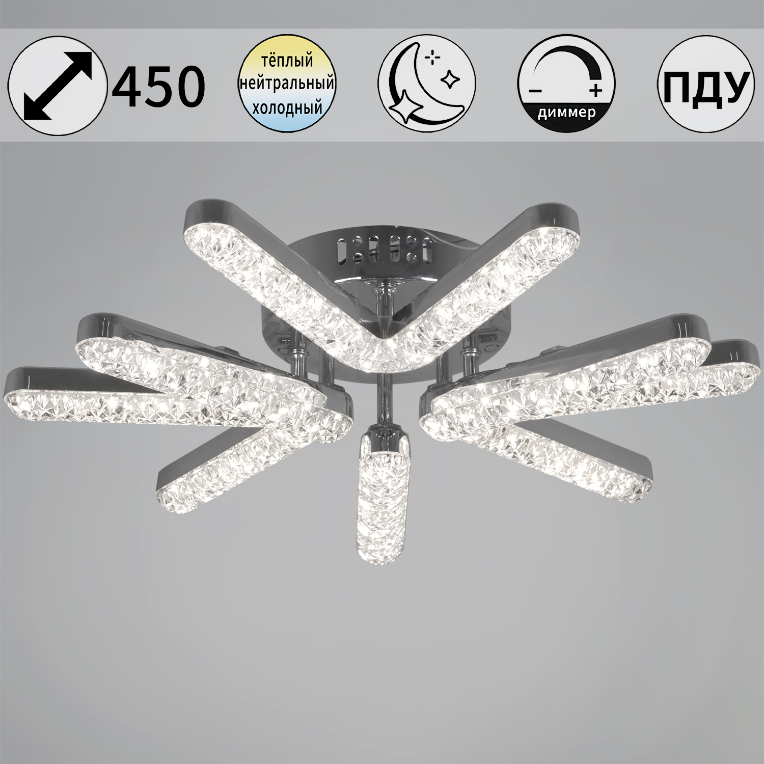 Светильник потолочный светодиодный 13190-0.3-3+3 CR LED 90W 3000-6500К ПДУ+диммер S=16м2  *1 Светильник потолочный светодиодный 13190-0.3-3+3 CR LED 90W 3000-6500К ПДУ+диммер S=16м2  *1