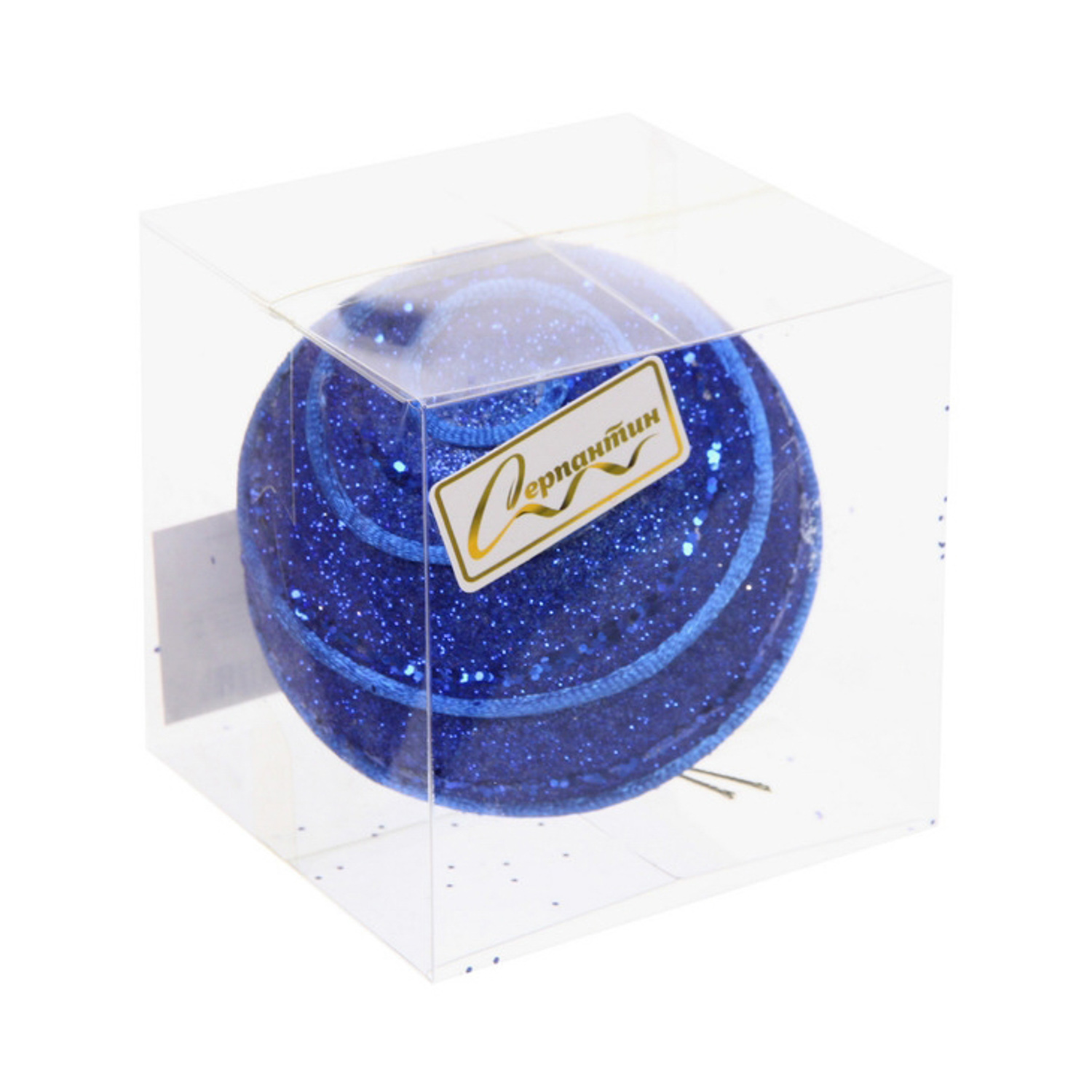 Новогодний шар "Волны" 8 см, Сапфир Новогодний шар "Волны" 8 см, Сапфир