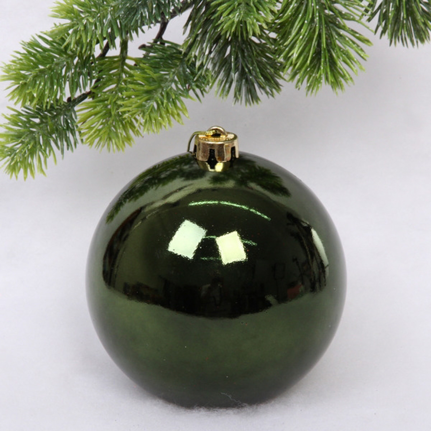 Новогодний шар 15 см "Глянец", изумруд Новогодний шар 15 см "Глянец", изумруд