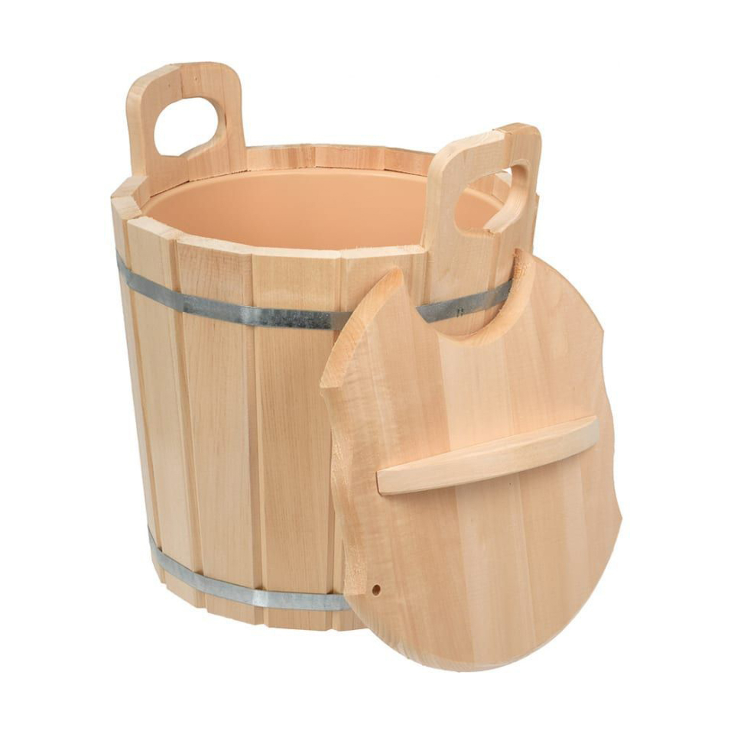 Запарник 12л. с пластик.вставкой и крышкой "Банные штучки" *1(для розницы)