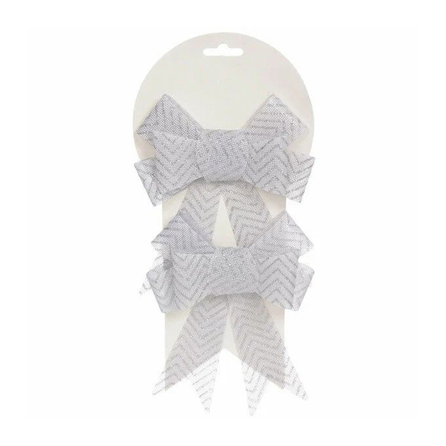 Набор бантов на елку «Вошебный день», 14х17 см, 2 шт., белый Набор бантов на елку «Вошебный день», 14х17 см, 2 шт., белый