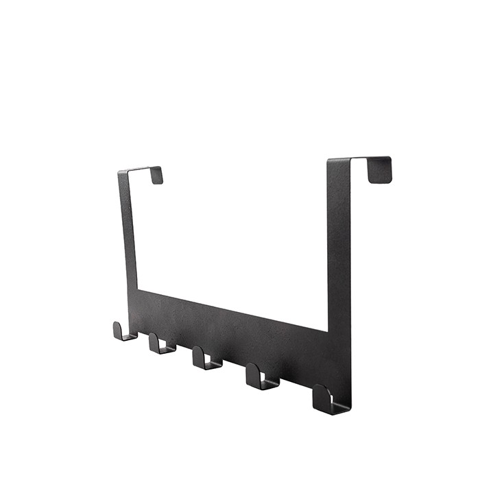 Вешалка на дверь на 5 крючков "Лофт" металл 36х18,5х6см черная Verda Line *1/100