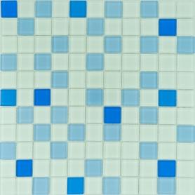 Мозаика 30х30 см Гранит Холл LHK 024-5, 0.09 м², стекло, бело-голубой