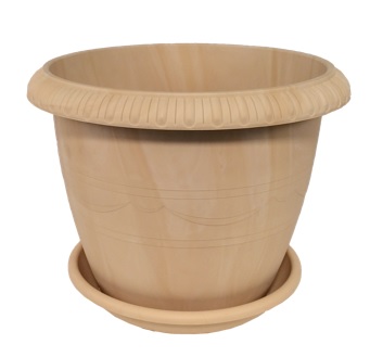 Кашпо пластм. "Lе Jardin" 2.8л, d верха 200мм h160мм с поддоном Зол.Мрамор 102-3 (Tek.A.Tek)*1/48