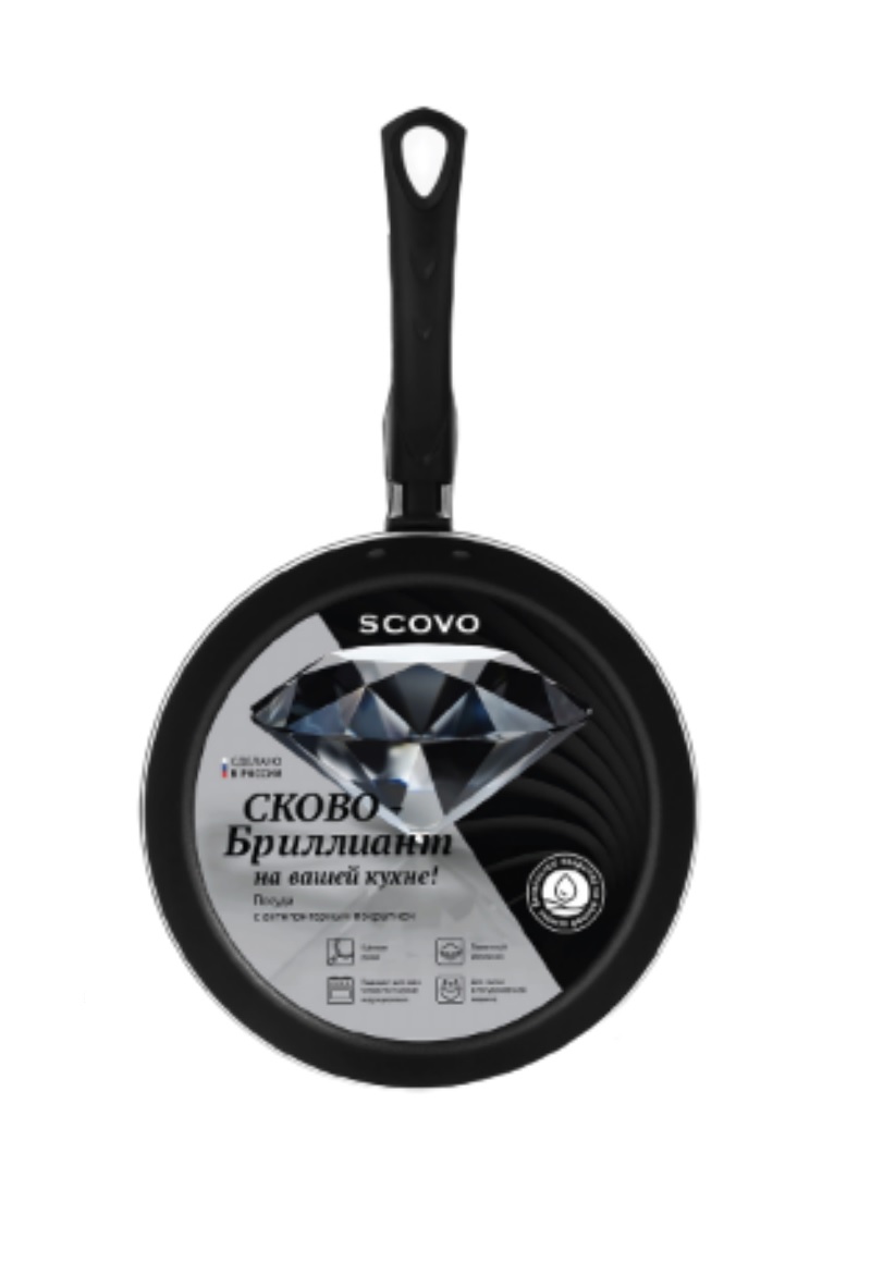 Сковорода алюмин. антипригарная "Scovo" "Brilliant" d26см съемн.руч. BR-004СЕ *1/12