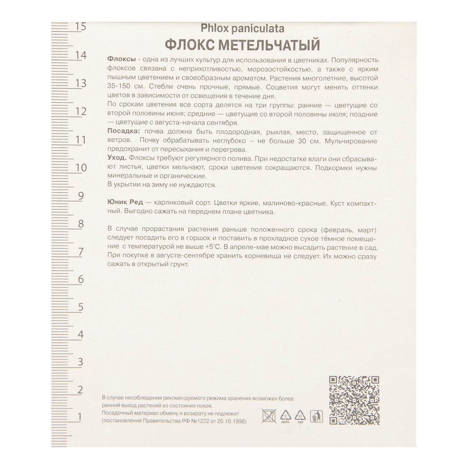 Флокс метельчатый Юник Ред 1шт