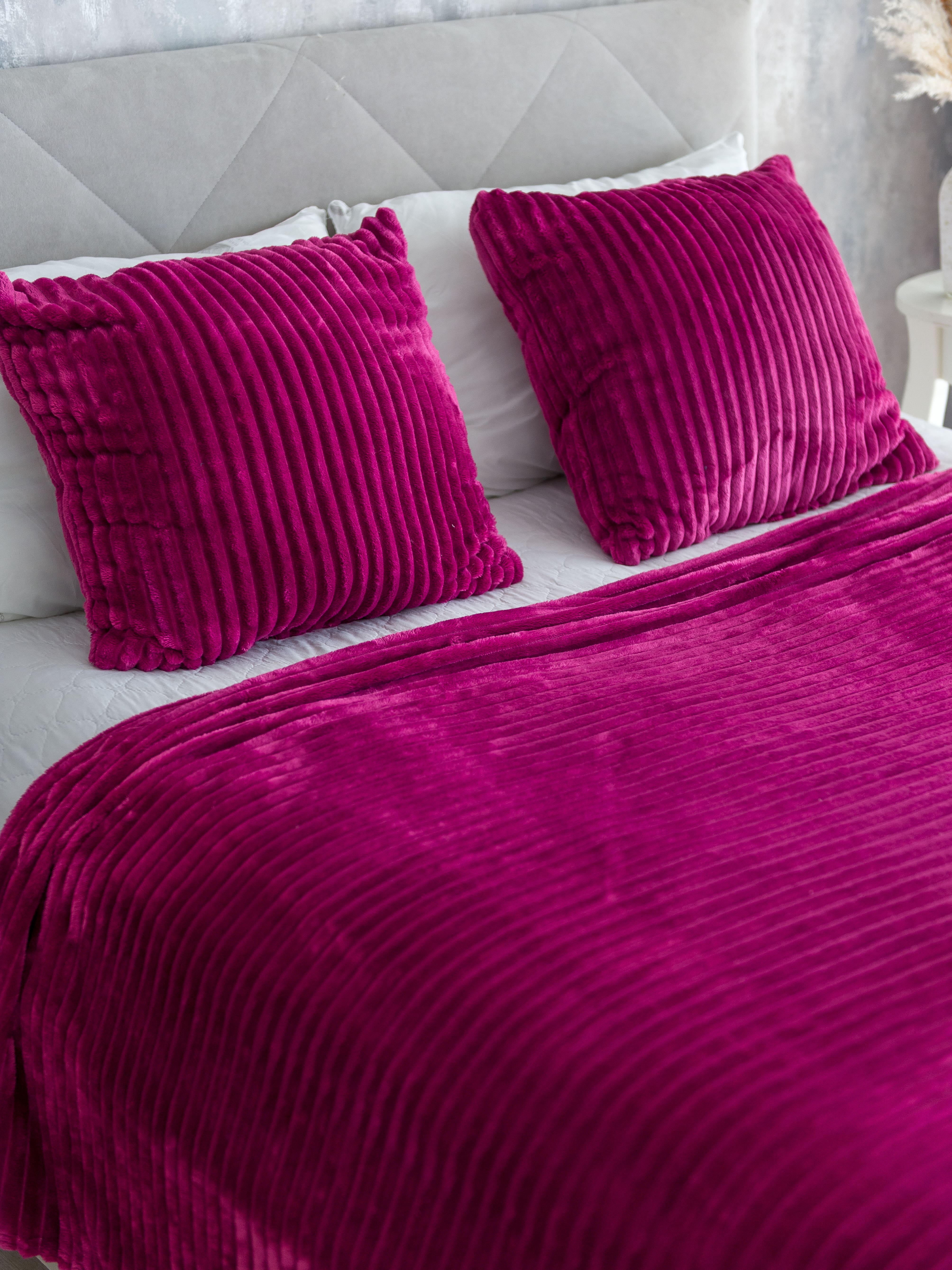 Плед микрофибра жаккард 200*220см полоска бордовый NOVEL *1/8 * Плед микрофибра жаккард 200*220см полоска бордовый NOVEL *1/8 *