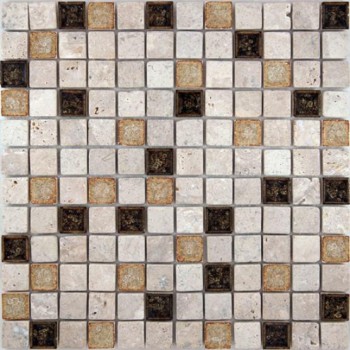 Мозаика 30х30 см Гранит Холл A 24, 0.09 м², стекло, коричневый