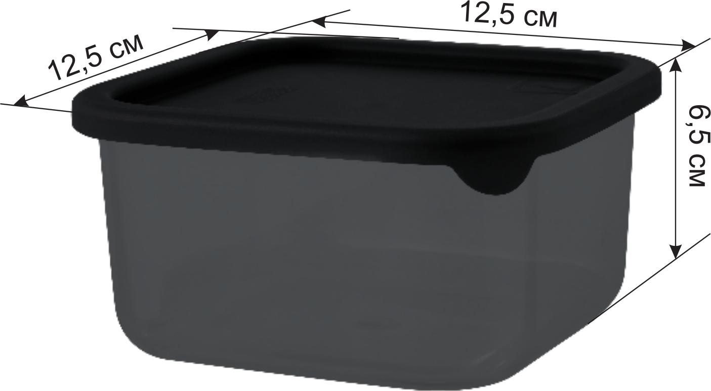 Контейнер д/прод. пластм. "Black" 0,8л 125х125х65мм SE168010621("Sugar Spice")*1/18