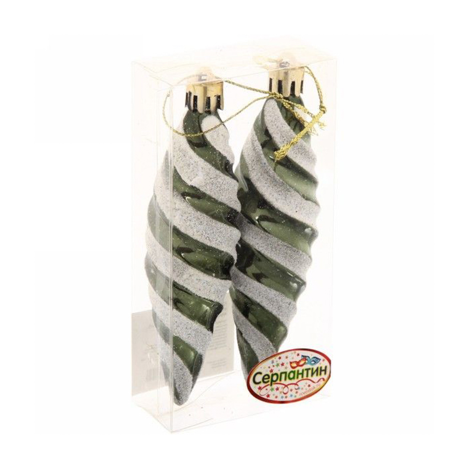 Ёлочные игрушки "Таинственное очарование" Сосульки 10 см (набор 2шт), изумруд