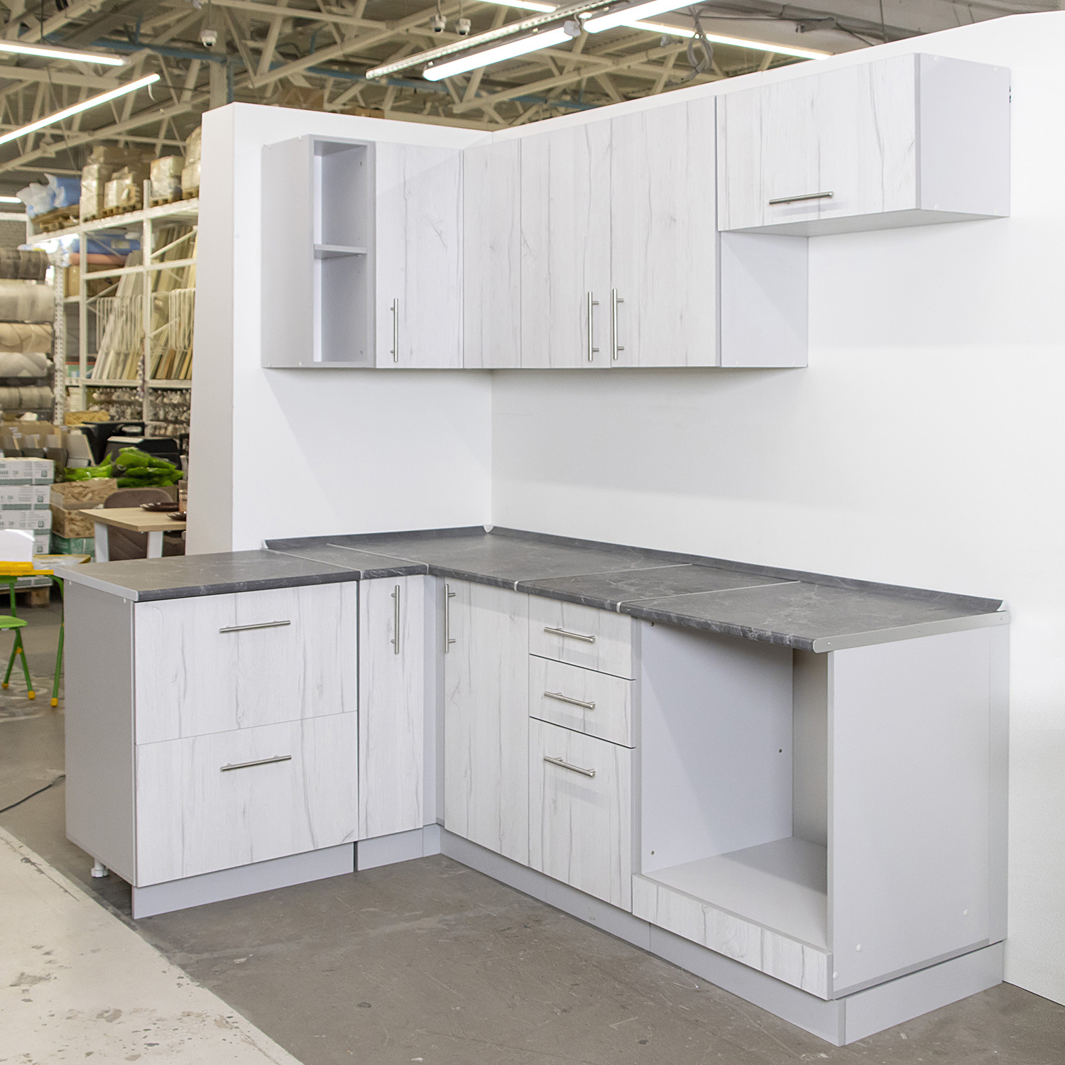 Шкаф навесной 600х338х290 мм BROZEX-WOOD Camellia, для вытяжки, с дверцей, серый / юта Шкаф навесной 600х338х290 мм BROZEX-WOOD Camellia, для вытяжки, с дверцей, серый / юта