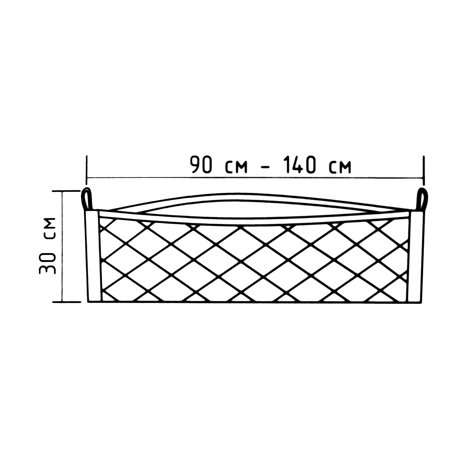 Сетка крепления груза в багажник 30 х 90 см карман Азард