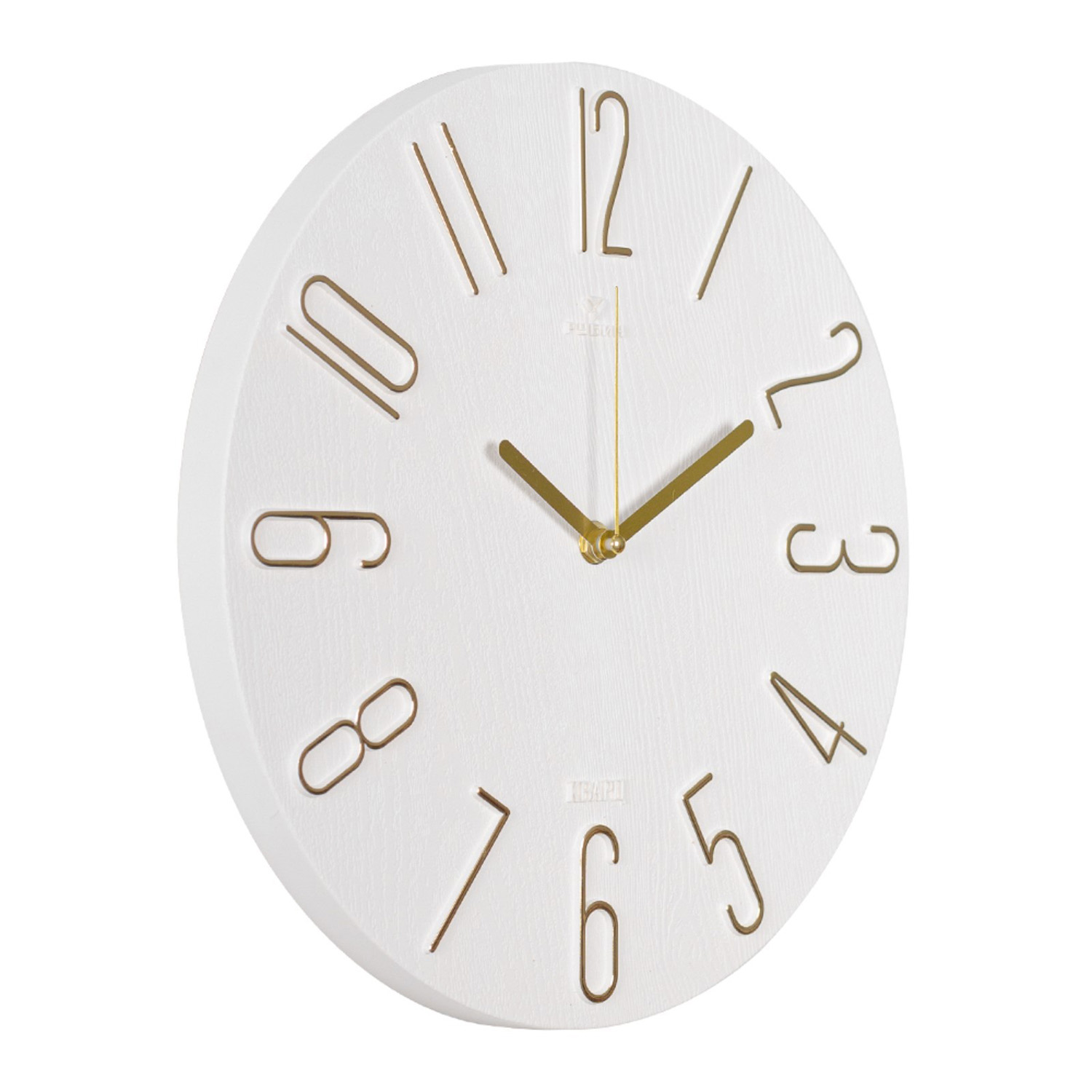 Часы настенные, интерьерные, бесшумные, d-30 см, белые 9902061