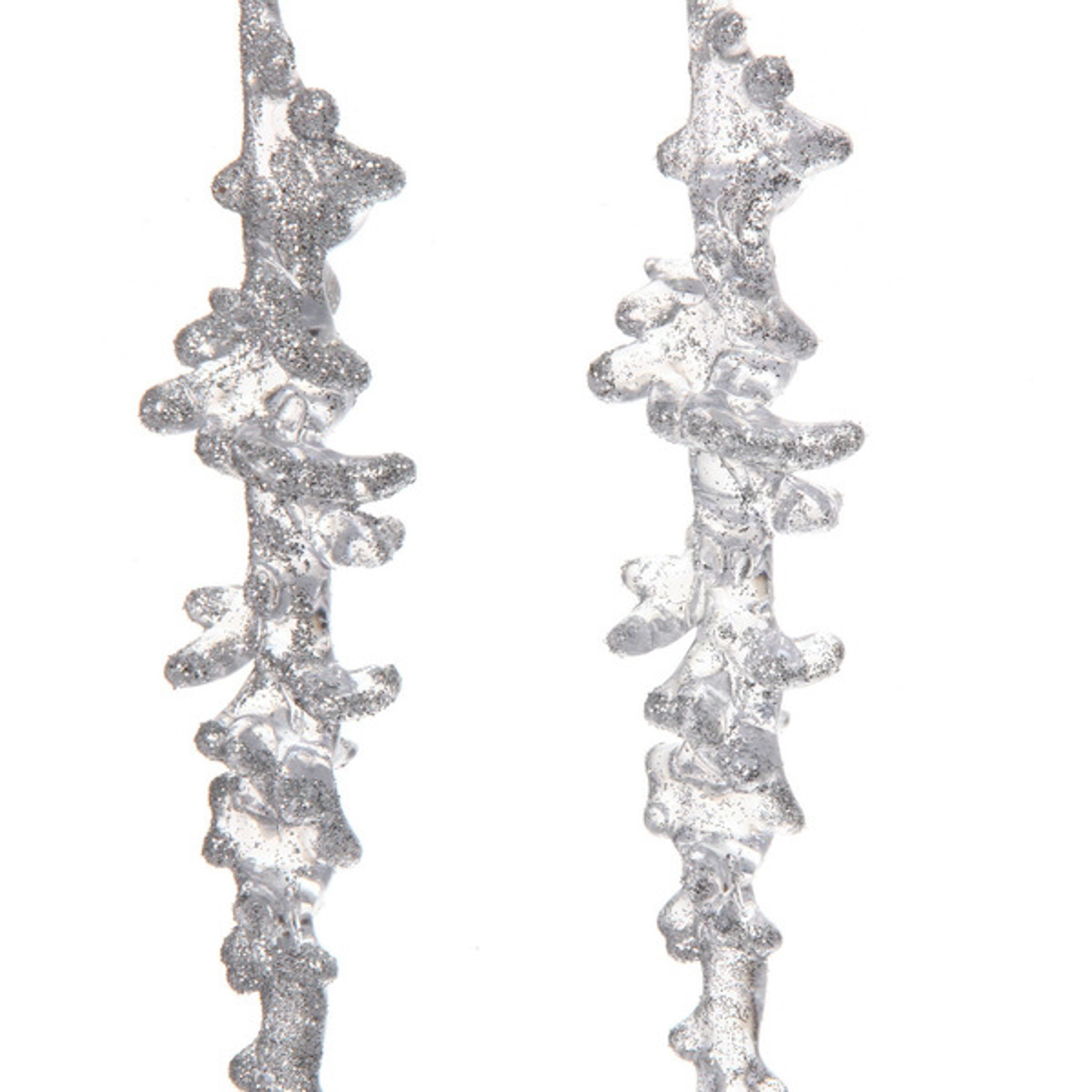Подвеска "Кристальная сосулька" 26 см (набор 2 шт), Серебро