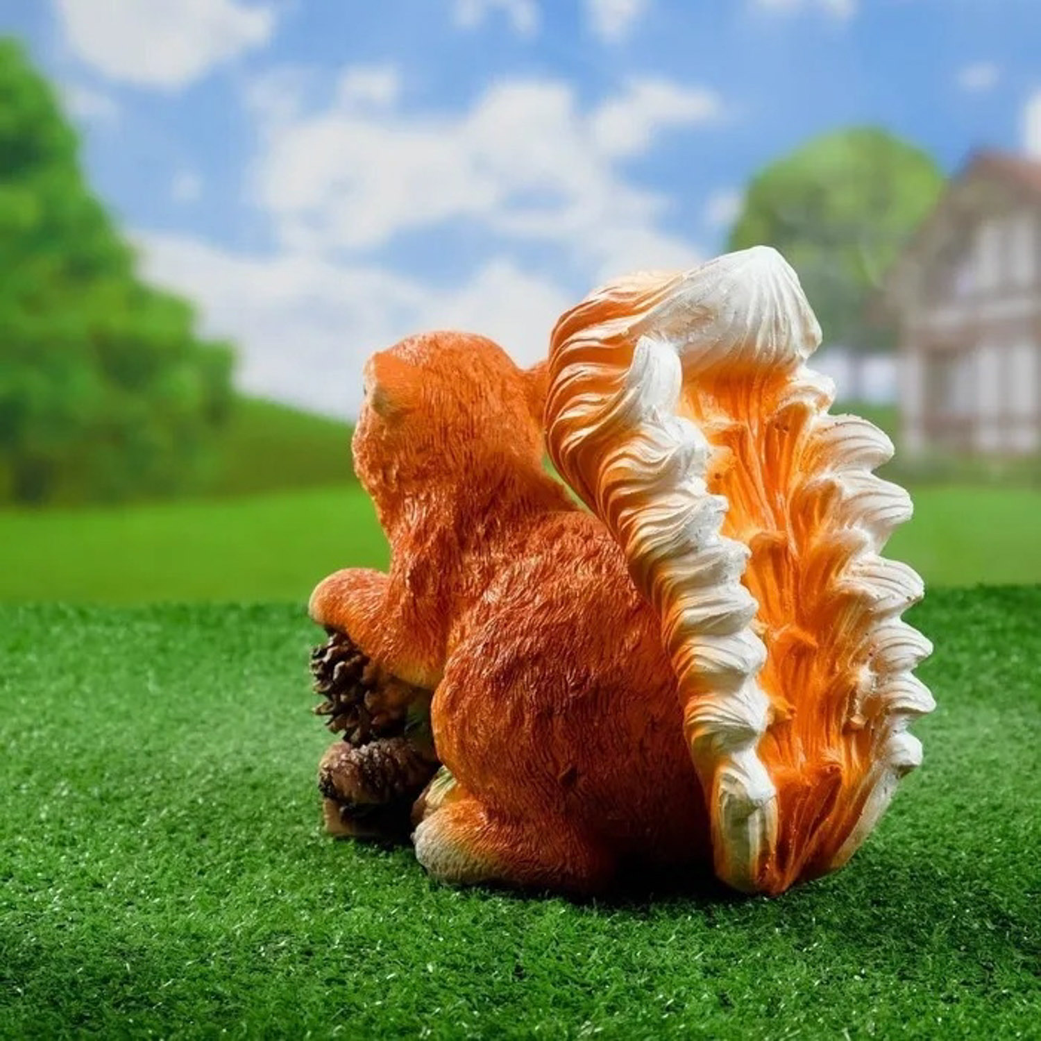 Садовая фигура "Белка на ветке с шишками" 14х24х21см    1259507