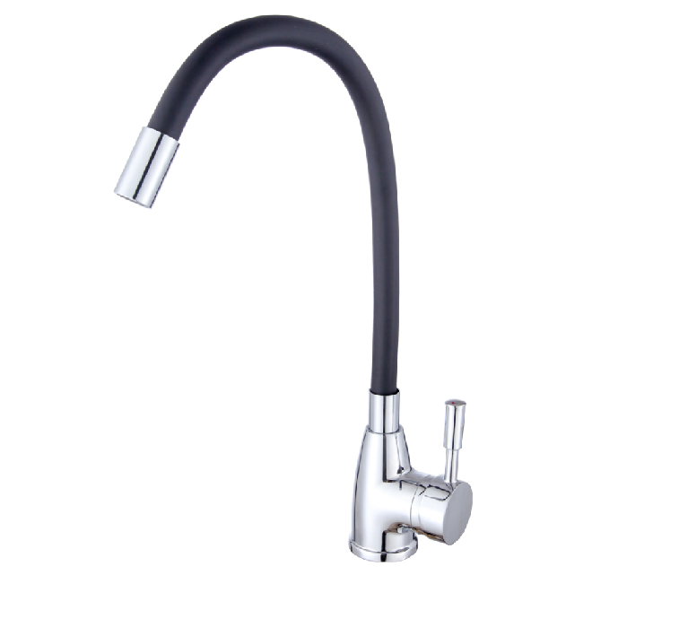 Смеситель для кухни ROEGEN RD014N с гибким изливом (черный) *1/10