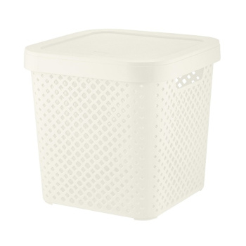 Корзина для хранения пластм. "Stockholm" 310х310х300мм с Крышкой Молочный туман PT500801048 *1/8 Корзина для хранения пластм. "Stockholm" 310х310х300мм с Крышкой Молочный туман PT500801048 *1/8