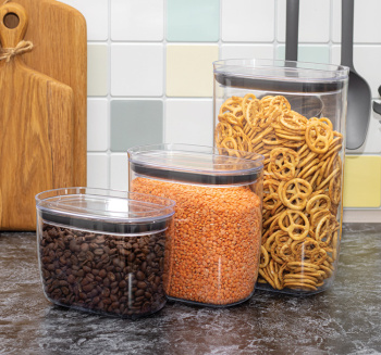 яяяБанка для продуктов пластм. "Шайн" 0,8л 150х90x110мм М1300 ("М-Пластика") *1/9