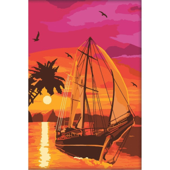 Алмазная вышивка с полным заполнением 20х30 "Парус", холст 5371207