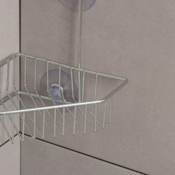 Полка 2х-ярусная угловая 29х15х20 см, 6 присосок 647830