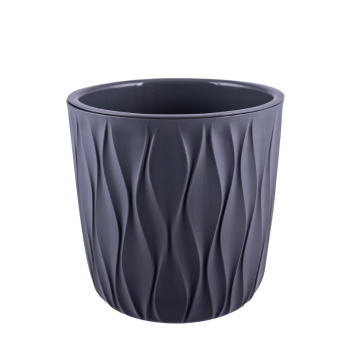 Кашпо пластм. "Desert"  3,6л d верха 182мм h177мм со вставкой Серый 86505 *1/18