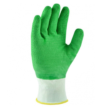 Перчатки рабочие нейлон с латекс, полн облив 13кл 4нит 75гр бел/зелен (арт.4526) Ladoni  *10/240 Перчатки рабочие нейлон с латекс, полн облив 13кл 4нит 75гр бел/зелен (арт.4526) Ladoni  *10/240