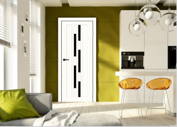 Комплект ЦАРГИ Оттава Ясень белоснежный 700 мм экошпон (дверь+погонаж+замок+петли)*1