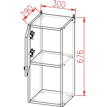 Шкаф навесной 300х676х290 мм BROZEX-WOOD Viola, с дверцей, белый