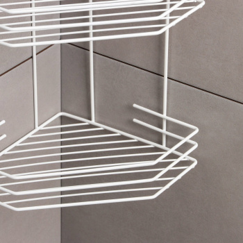 Полка для ванной угловая 4-х ярусная, 20,5*20,5*72см, цвет белый 6827813