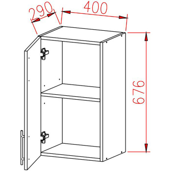 Шкаф навесной 400х676х290 мм BROZEX-WOOD Viola, с дверцей, белый