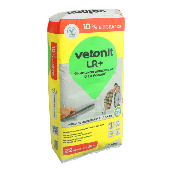 Шпаклевка полимерная Vetonit LR+, финишная, 22 кг, белый