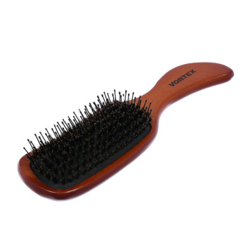 Расческа деревянная, массажная, 23,5х6х3,5 см, "волна", с пластик. зубч. и нат. щетино "VORTEX" /