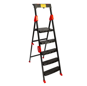 Стремянка стальная 5 ШИРОКИХ Пласт.ступеней, выс.верхн. площ.1,08м "COMFORT" 133505 "Perilla" *1