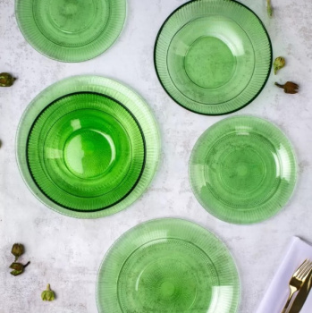 Тарелка стекло Luminarc "Louise Chartreuse" мелк. d25см Зеленый прозрачный O0486 *18