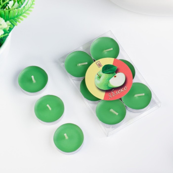 Свеча в гильзе (набор 6 шт), аромат яблоко 474809