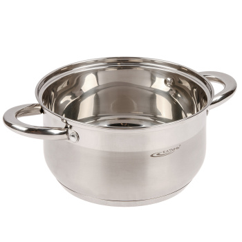 Кастрюля нерж. "Катунь" "Диана" 4,2л d22см термораспред. дно, Стекл. кр. KT01-D-40 *1/4