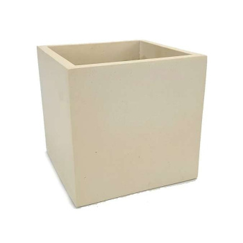 Кашпо гипсовое "Лофт" 0,5л 100х100мм h104мм с поддоном  Слоновая кость ("VipSet") *5