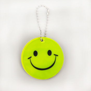 Светоотражающий элемент двусторонний смайлик d5,3см цепочка жёлтый АУ 3566298