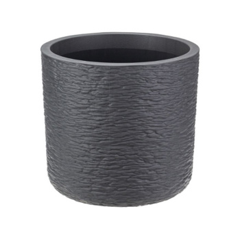Кашпо пластм. "Сланец"  3,4л d верха 200мм h190мм со вставкой Графитовый М3199 ("М-П")*1/12