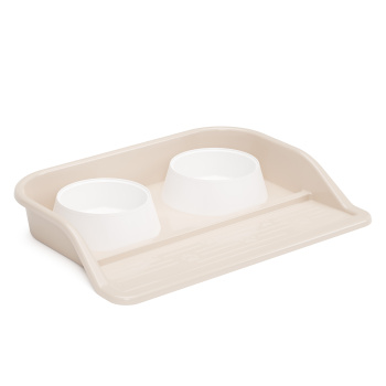 Миски для животных пластм. 2-е ёмкости на ПОДДОНЕ 410х300х60мм Бежевый М8631 *1/10 Миски для животных пластм. 2-е ёмкости на ПОДДОНЕ 410х300х60мм Бежевый М8631 *1/10