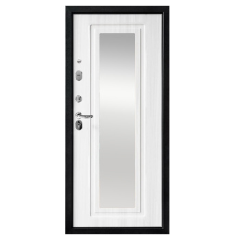 Дверь металлическая 7 см ЗЕРКАЛО Лиственница беленая 960х2050 ЛЕВАЯ Форпост *1