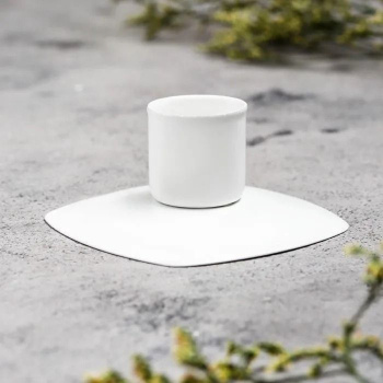 Подсвечник металл на 1 свечу "Квадрат", 3х7 см, белый 1595943