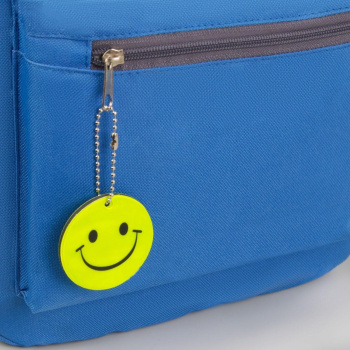 Светоотражающий элемент двусторонний смайлик d5,3см цепочка жёлтый АУ 3566298