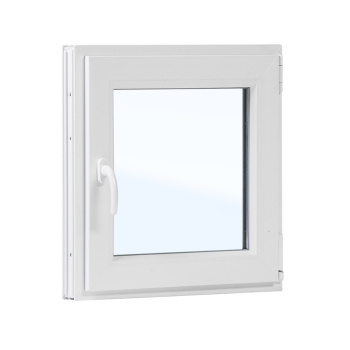 Окно ПВХ 600х600 мм, поворотно-откидное правое (размер без учета подрамного профиля 30мм) стеклопакет 1-кам, 24мм