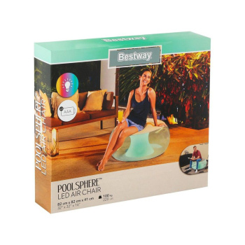 Кресло надувное BESTWAY Poolsphere, 82x82x41 см, подсветка