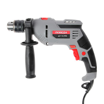Дрель  990Вт 1скор.0-3000об/мин патрон13мм реверс ударная0-48000уд/мин ДУ-13/990 ПОБЕДА *1/10