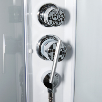 Кабина душевая 90х90х228 см Triton, средний поддон, стекло мозаика, белый