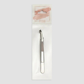 Пинцет №3 скошенный широкий 8,5см серебр пакет QF