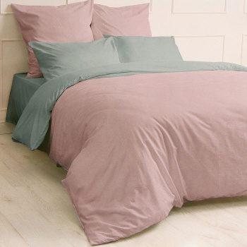 Постельное белье евро поплин Мастерская снов 19350 розовый зефир, наволочки 70*70см - 2шт *1/8