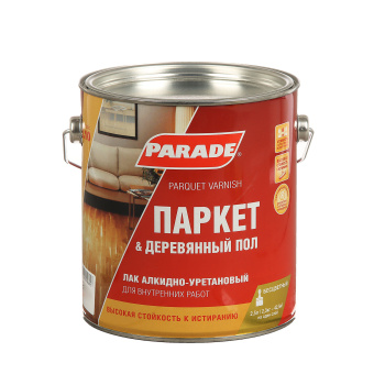 Лак алкидно-уретановый PARADE L-10, 2.5 л, паркетный, глянцевый Лак алкидно-уретановый PARADE L-10, 2.5 л, паркетный, глянцевый
